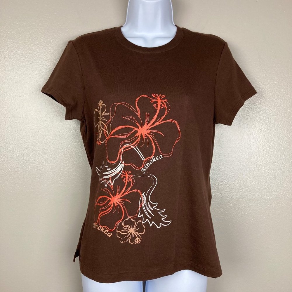 AINOKEA - JUNIORS L - NWT Y2K Hibiscus Babydoll Tee